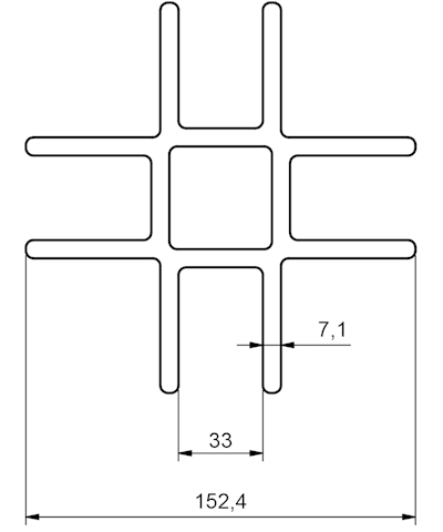 Profile 7235/16724 EN-AW 6005 T6 6000mm - 6000 mm