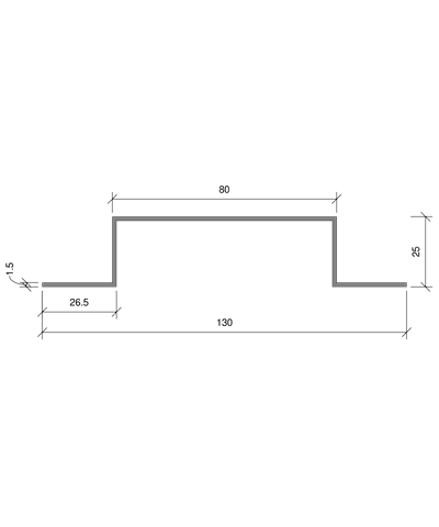 ABP106 OMEGA 25x130x1,5 - 6000 mm